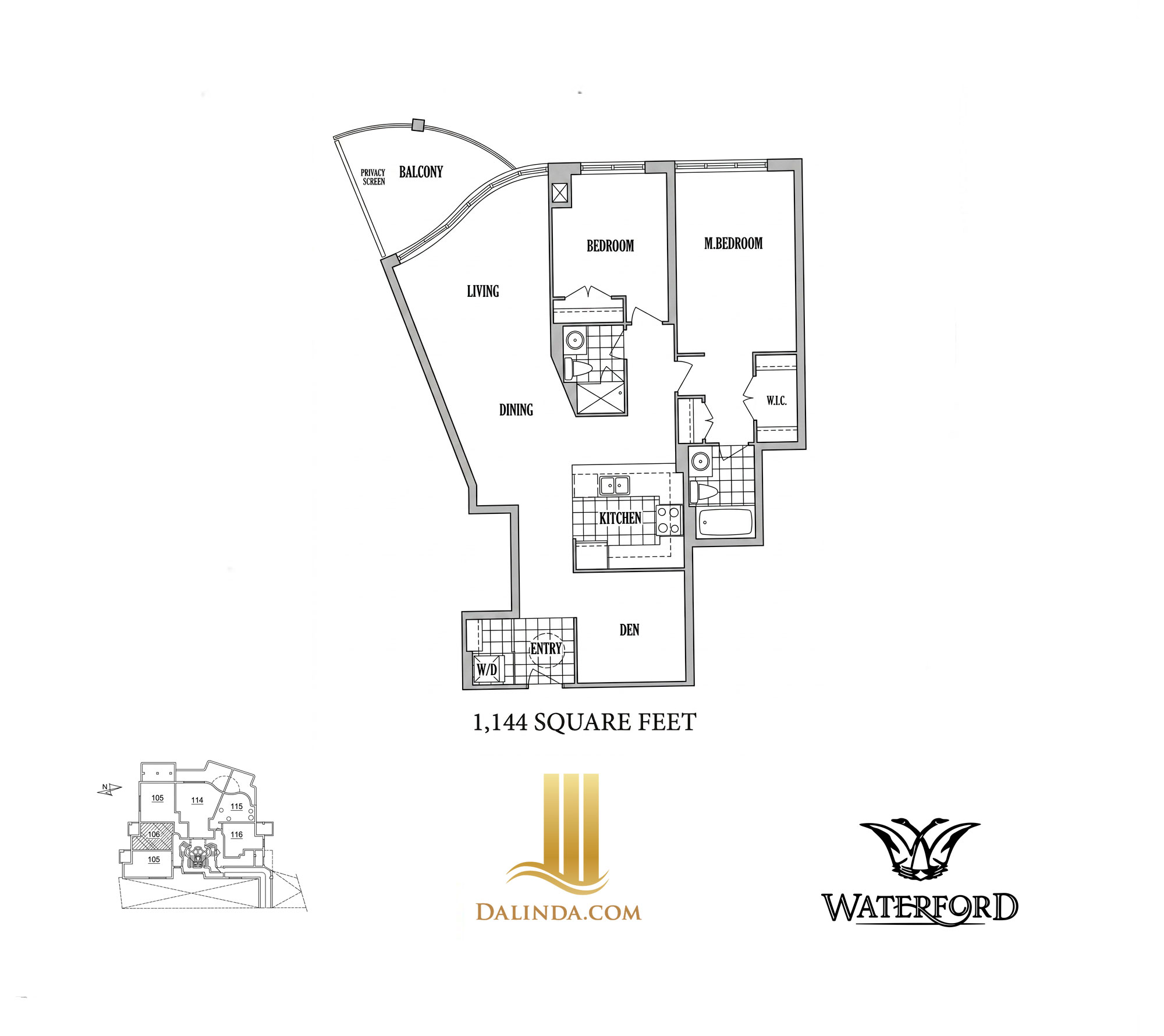 Waterford Towers Suite 1504 Floor Plan